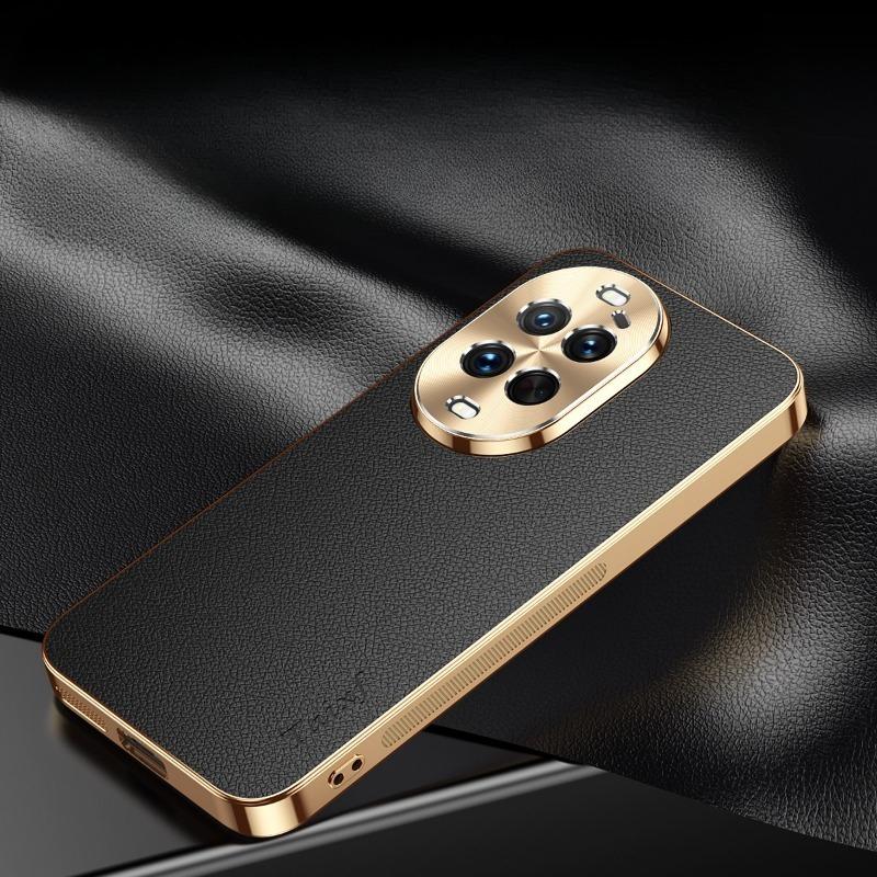 Leather Texture Lichee Pattern Plating Cover For Huawei Nova 14 Ultra 13 12 11 10 8 7 Pro Shockproof Protection Case Bumper