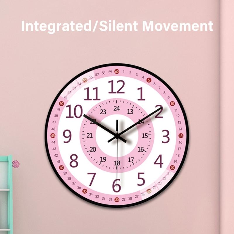 8Inch Cartoon Wall Clock For Kids Early Education Telling Time Teaching Clock With Easy To Read Number Time Management