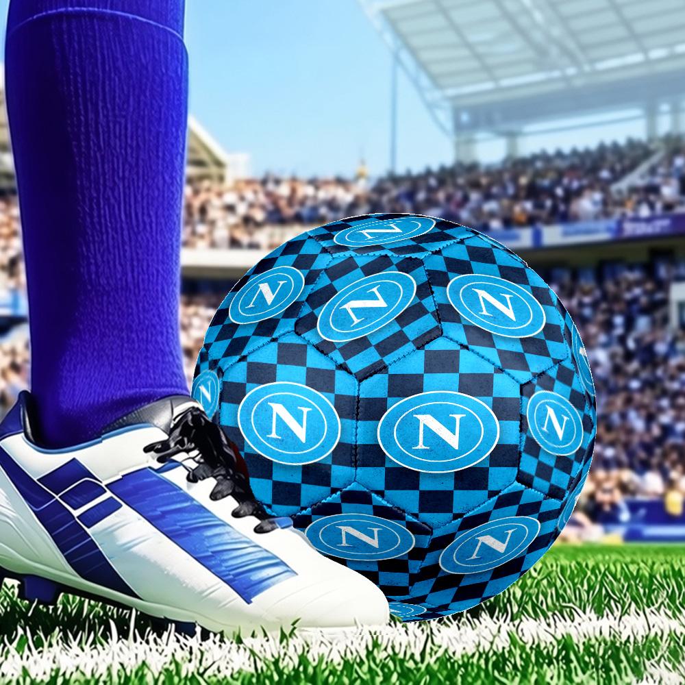 Napoli Blue Energy Symbol Size 5 Soccer Ball, Suitable for Training and Matches, High-Elasticity, Wear-Resistant Material Gift for Fan