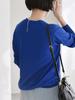 Caranciel Gathered Knit Hand One Size Women's Silk-Blend Cardigan, Washable, Blue, 616200002,