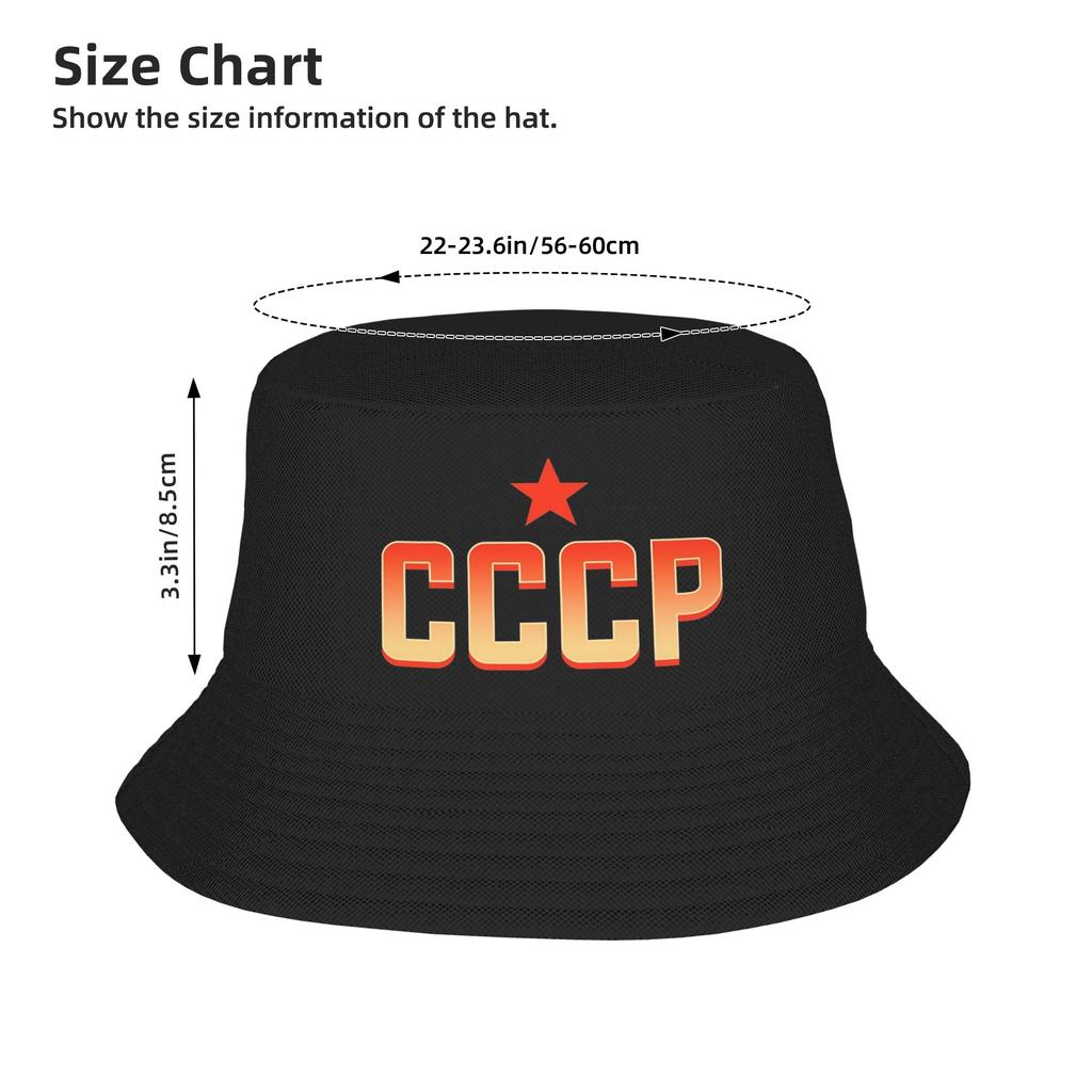 Cccp Ussr Communist Socialist Bucket Hat Summer Trendy Fisherman Hats For Unisex Soft Fold Hunting Caps Hip Hop Printed Sun Hats