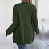 Women Autumn Winter Casual Pocket Solid Color Long Sleeve Knitted Sweater Cardigan