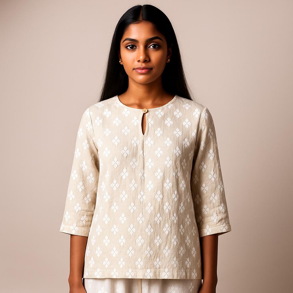 

Винтажная повседневная блузка, для женщин, эластичный лен, цветочный принт, круглый вырез, рукава три четверти, элегантный свободный топ 5XL чёрный