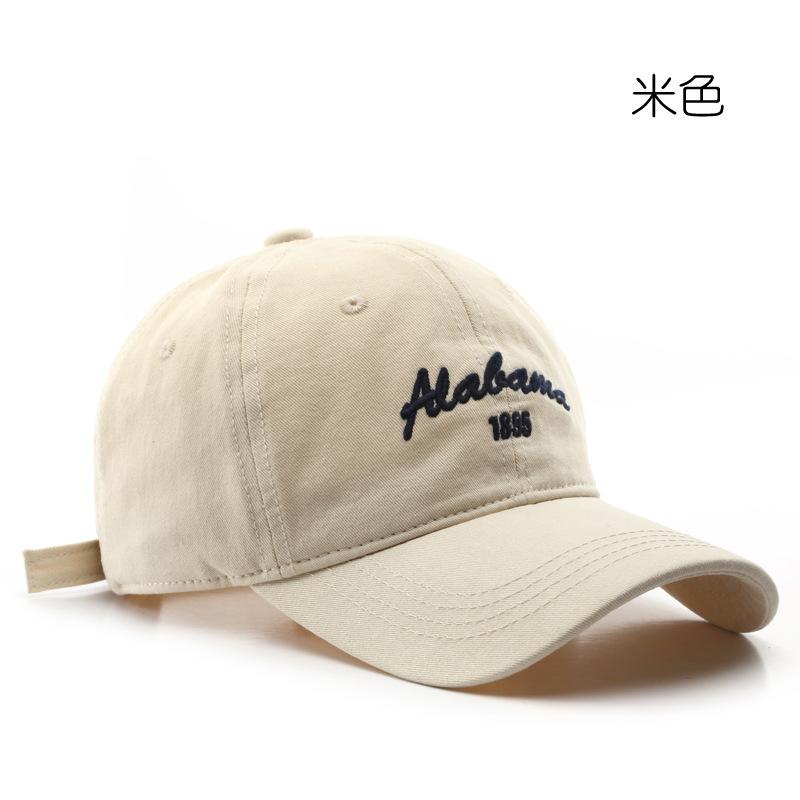 Korean version Japanese retro women's washed cotton letter embroidered cap outdoor men's travel sunscreen baseball cap