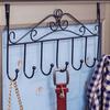 Over The Door Hook Rack No Drilling Wall Mounted Storage Organizer Heavy Duty Metal Door Hanger for Clothes Bags Towels and Accessories