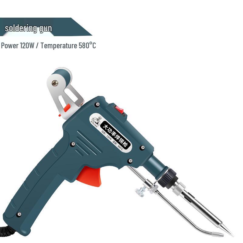 120W Manual Solder Feed Electric Soldering Iron - Internal Heating, Non-Adjustable Temperature, Ideal for Household Repair and Welding.