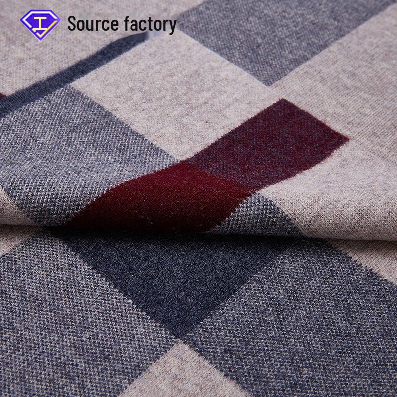 100% Pure Wool Men's Knitted Scarf - New Autumn/Winter Korean Style, All-Match Thick Warm Neck Scarf, Gift Box Included