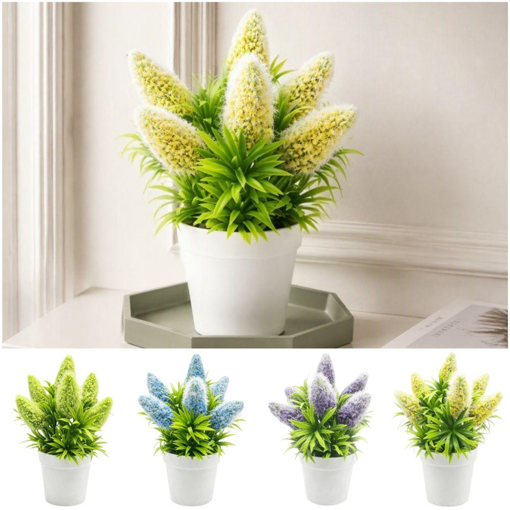 With Pot Artificial Flower Bonsai Multicolor Faux Potted Flower Indoor Outdoor