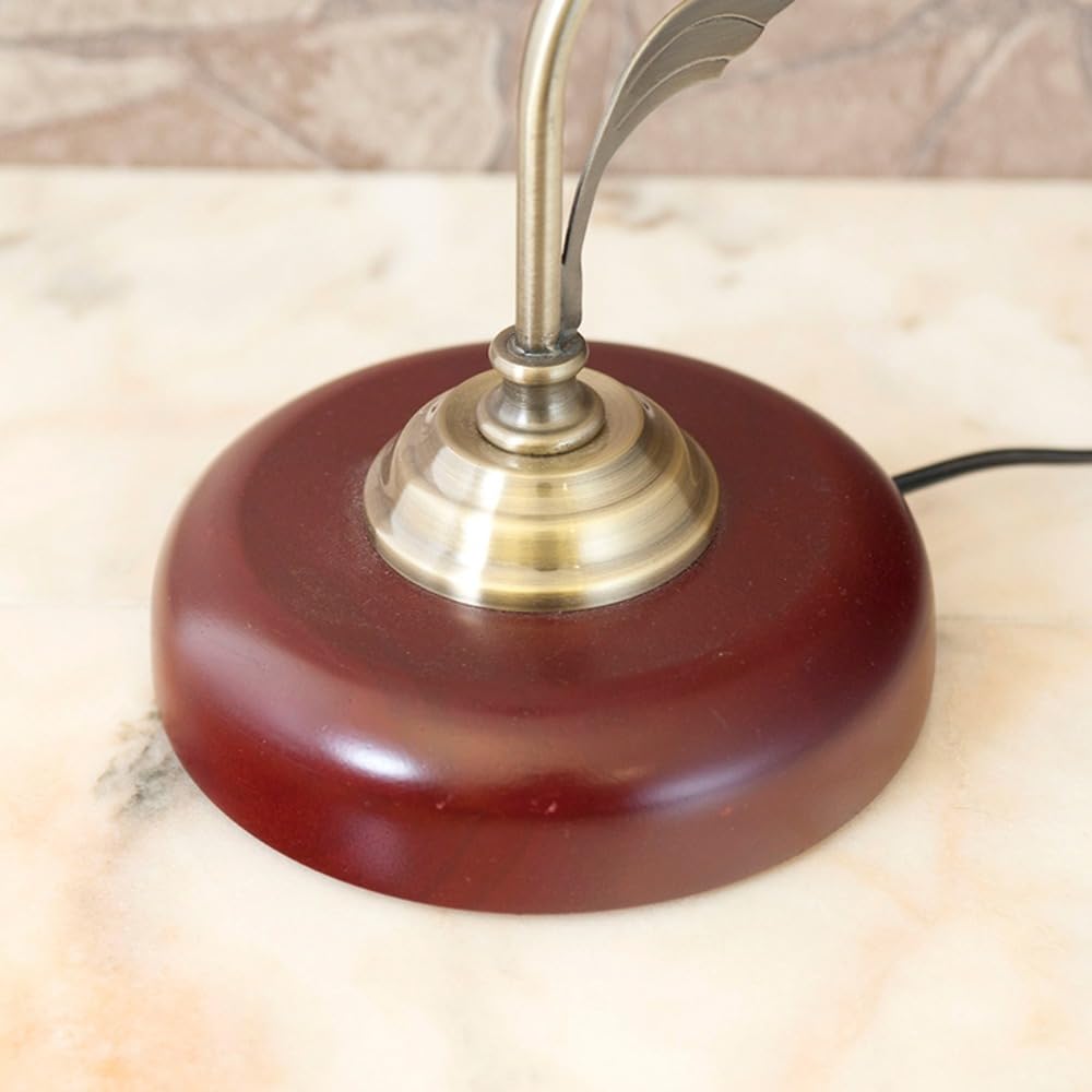 Akizuki Trading Klarer Glasschirm Tischleuchte, B26 x T26 x H43cm, MS-T020