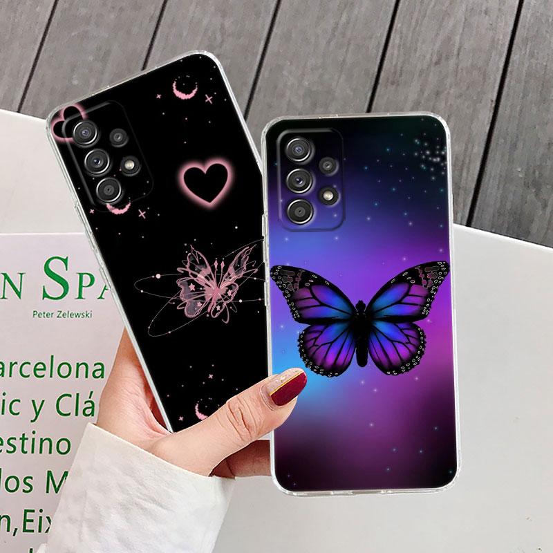 Butterfly Love Beautiful Clear Phone Case For Samsung Galaxy A56 A57 A37 A55 A54 A36 A35 A26 A25 A16 A17 A07 A52 A34 A21s Cover