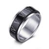 Trendy Rotatable Roman Numeral Titanium Steel Ring for Men & Women