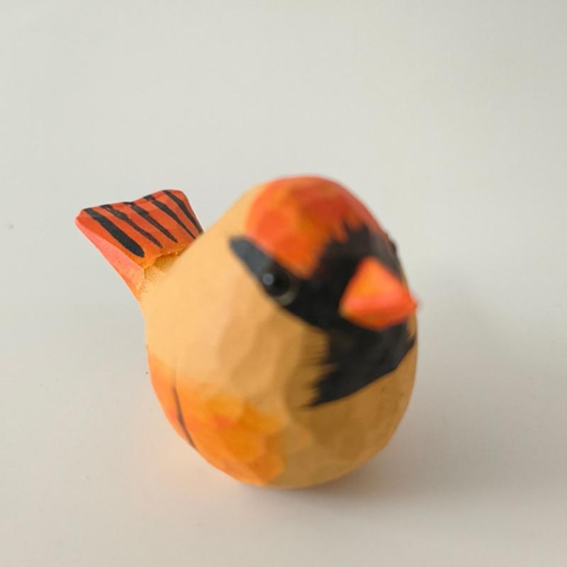 Resin Bird Decoration Hand-Carved Bird Figurine Hand-Painted Sculpted Resin Birds Statues 1PC