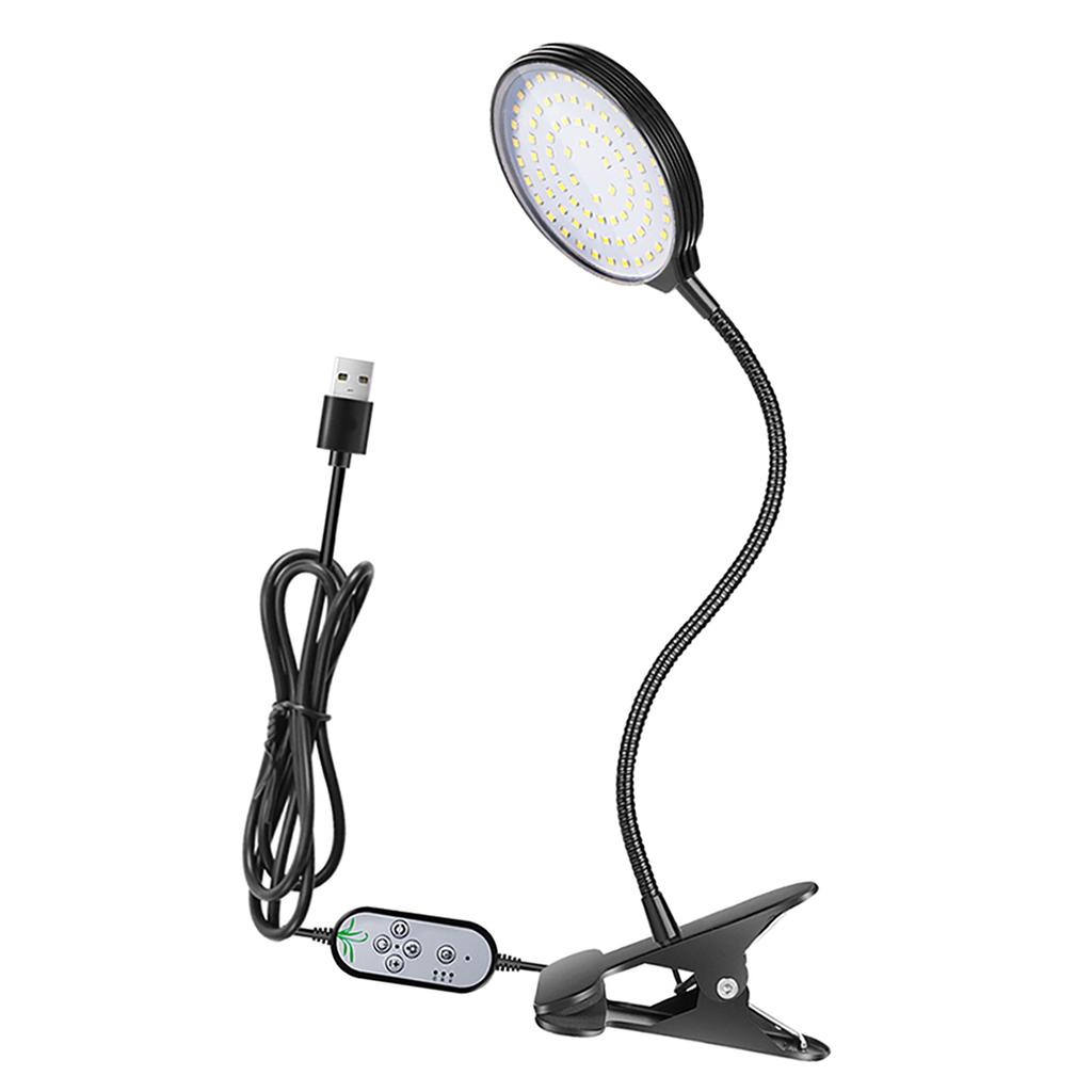 USB Plant Grow Light 78 LEDs Sunlight Full Spectrum Adjustable Desktop Clamp Growing Lamp for Indoor Plants 5 Dimmable