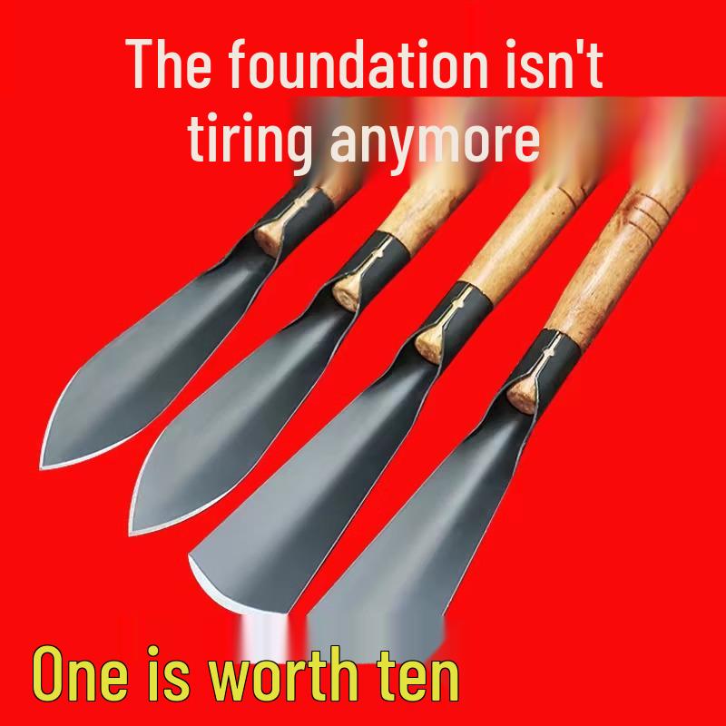 Manganese Steel Small Garden Shovel for Planting & Weeding, with Wooden Handle