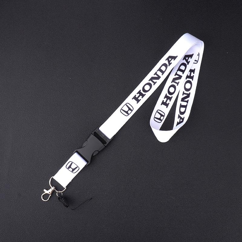 Car Emblem Lanyard Nylon Neck Halter Work Card Hanging Rope Keychain For Honda CRV Civic Accord Odyssey HRV Stepwgn Insight City RG0