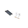 Elegant Rectangular Serving Tray Table with Iron Flower Sculpture Minimalist Metal Wire Ornament for