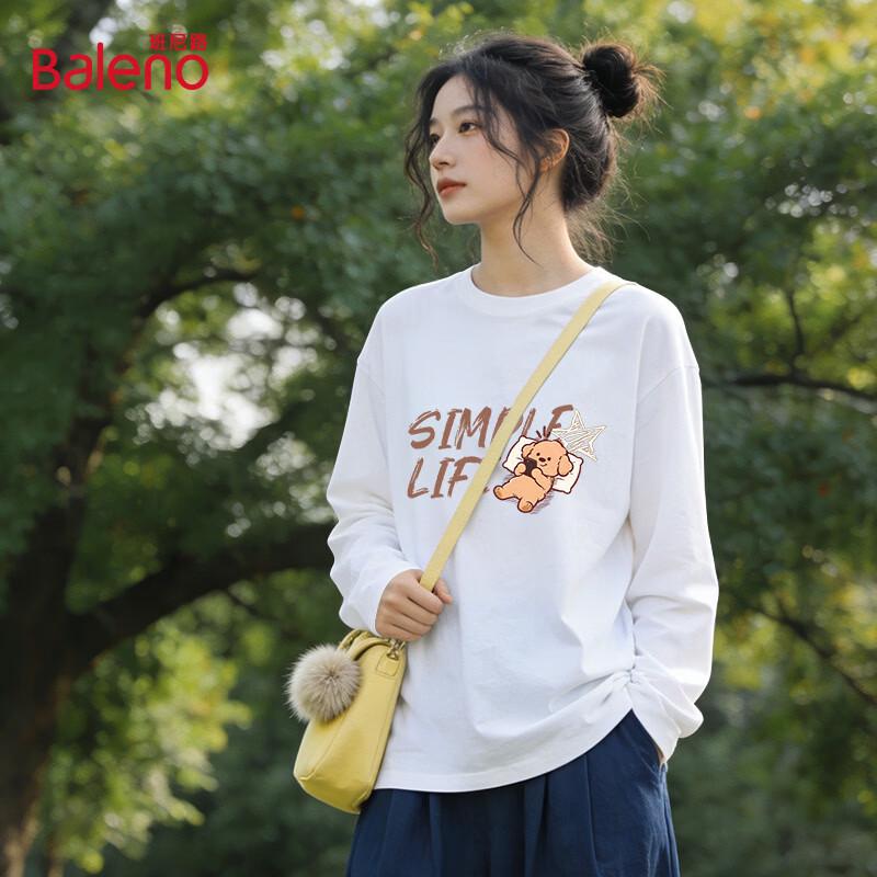 Baleno Women's Pure Cotton Long-Sleeve Puppy Graphic T-Shirt