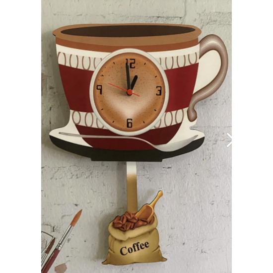 Kaffeetasse schwingende Pendel-Küchenwanduhr