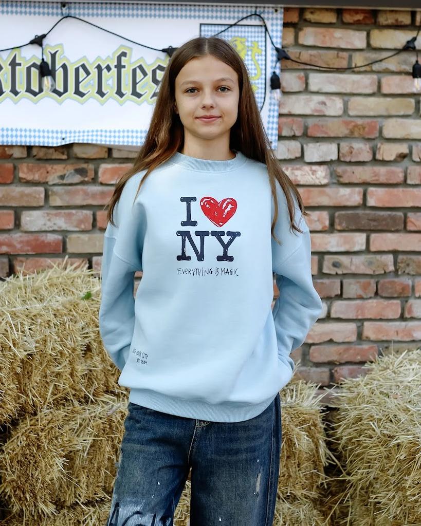 Mädchen Oversize Warmes Sweatshirt – Bedruckter Text, Winter, 6416-025-33 HC