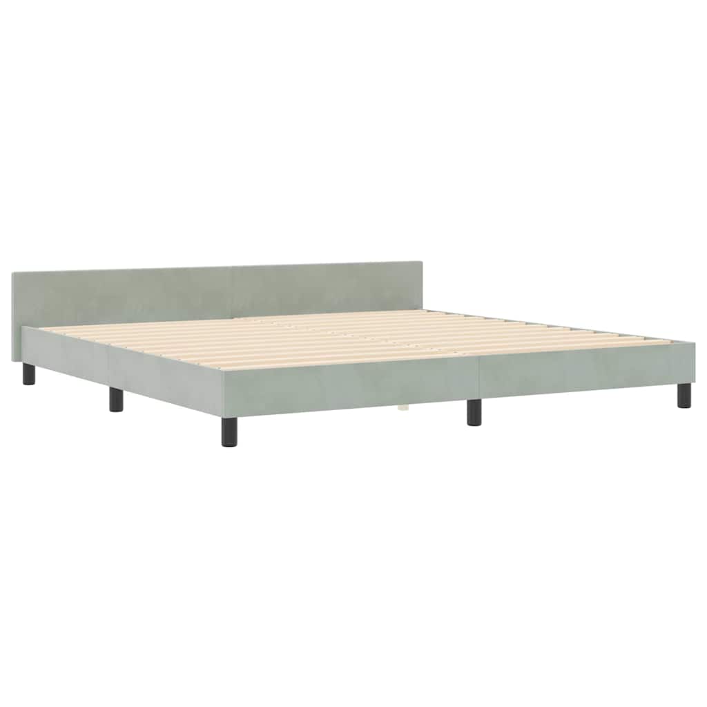 Boxspring Bed with Headboard Light Grey 200 X 200 Cm Velvet