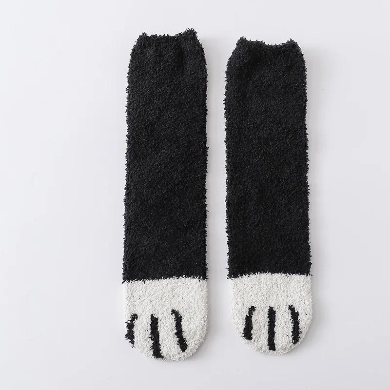 Winter Lamm Kawaii Cartoon Socken für Damen Niedliches 3D Hunde Katzen Pfotenmuster Fleece Warm Verdicken Lustige Plüschsocken Zuhause Boden Schlafen