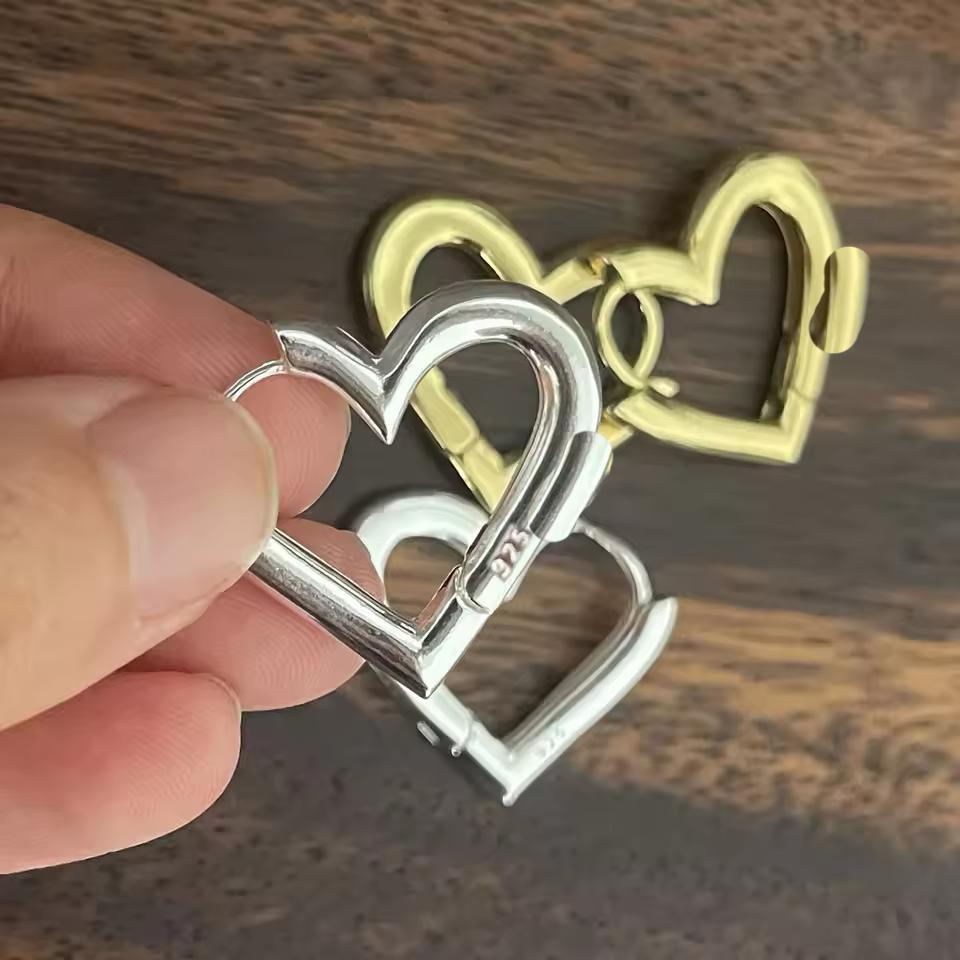 Xiaomi 925 Sterling Silver Earrings For Women Geometric Trendy Simple Big Heart Earring Jewelry Prevent Allergy Party Accessories