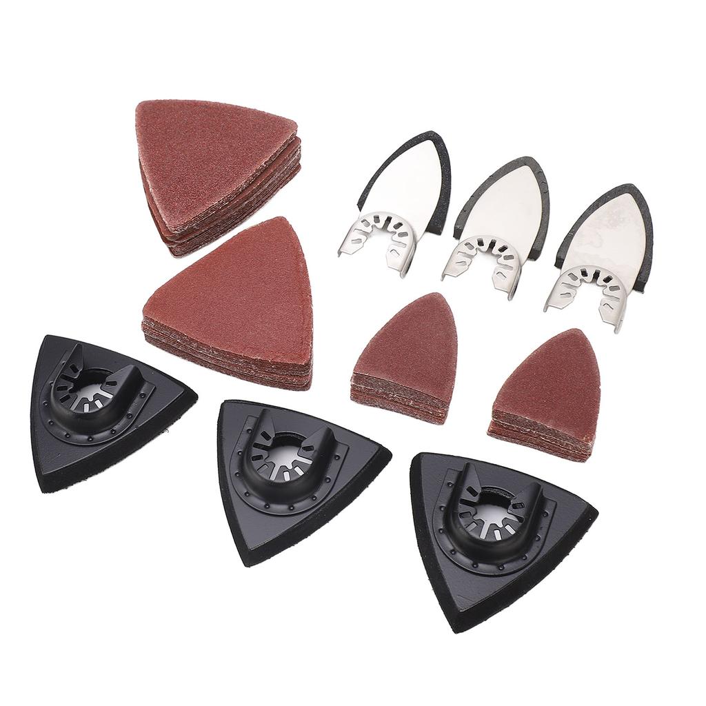 Kit 106 Buc Paduri de Șlefuire pentru Unealtă Oscilantă pentru Metal 6 Buc Pad de Șlefuire Triunghiular cu Deget 100 Buc