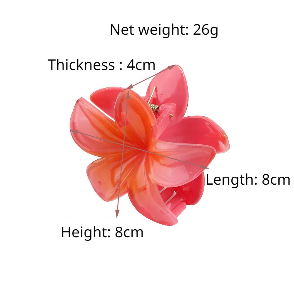 Colorful Frangipani Hairpin Flower Grab Clip Retro Lady Side Grab Half Grab
