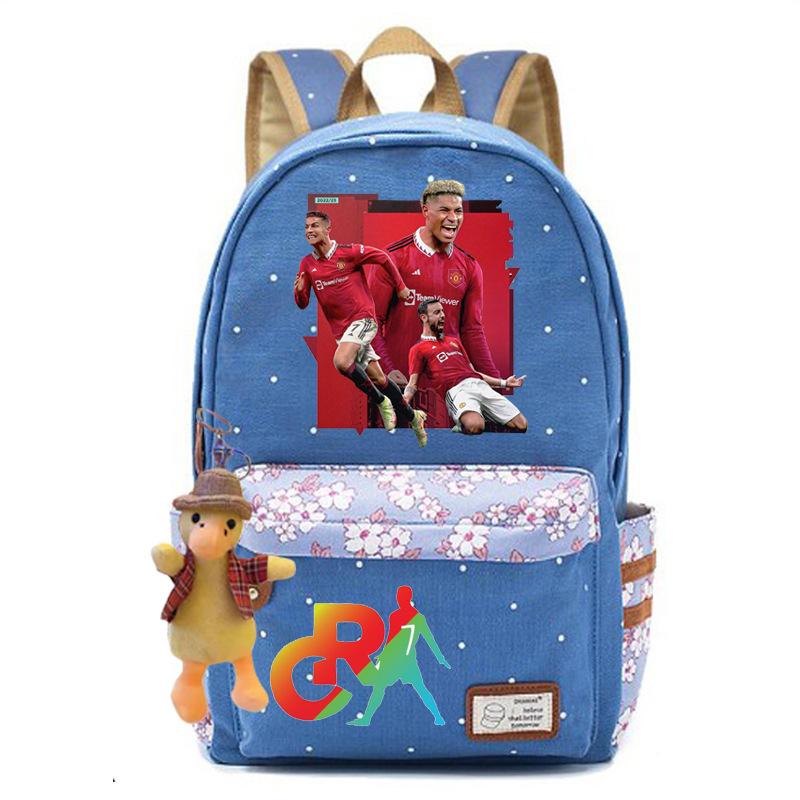 Youth football star Ronaldo primary and secondary school student schoolbag female casual backpack