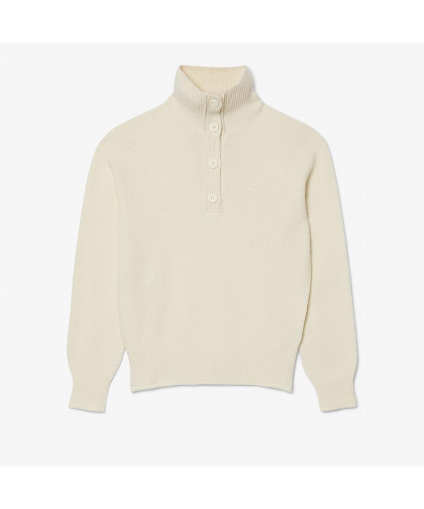 LACOSTE Women'S Carded Wool Half-Button Sweater Af4010-55N Xfj