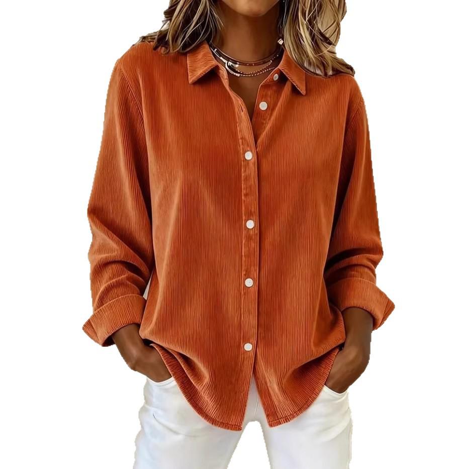 2026 Spring Women's Corduroy Casual Shirt - European & American Style
