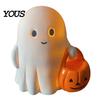 Holiday Ghost Ornament Halloween Holding Pumpkin Figurine, Spooky Statue with Decoration Night Light, Resin for Desk Tabletop Centerpiece