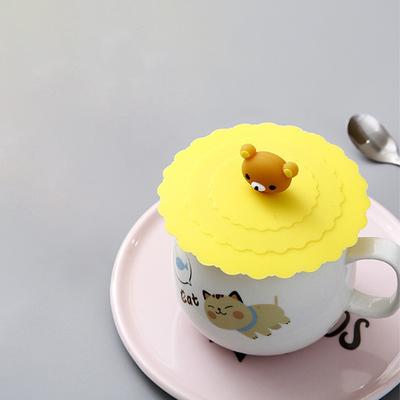 Cartoon Silicone Cup Lid Universal Mug Ceramic Cup Lid Sealed Dustproof Circular Glass Cup Tea Cup Lid Heat Resistant
