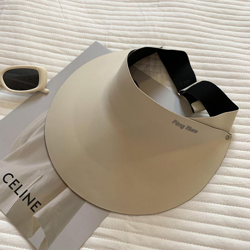 Adjustable Wide Brim Uv Protection Sun Hat For Women With Seamless Design In Gray Beige And Black