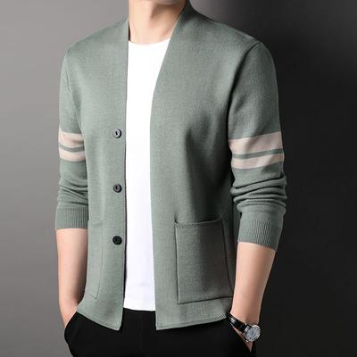Otoño Invierno Hombre Moda Coreana Suelto Casual Combinable Cárdigans Top Hombre Cómodo Combinable Abrigo de Punto Chaqueta Gruesa