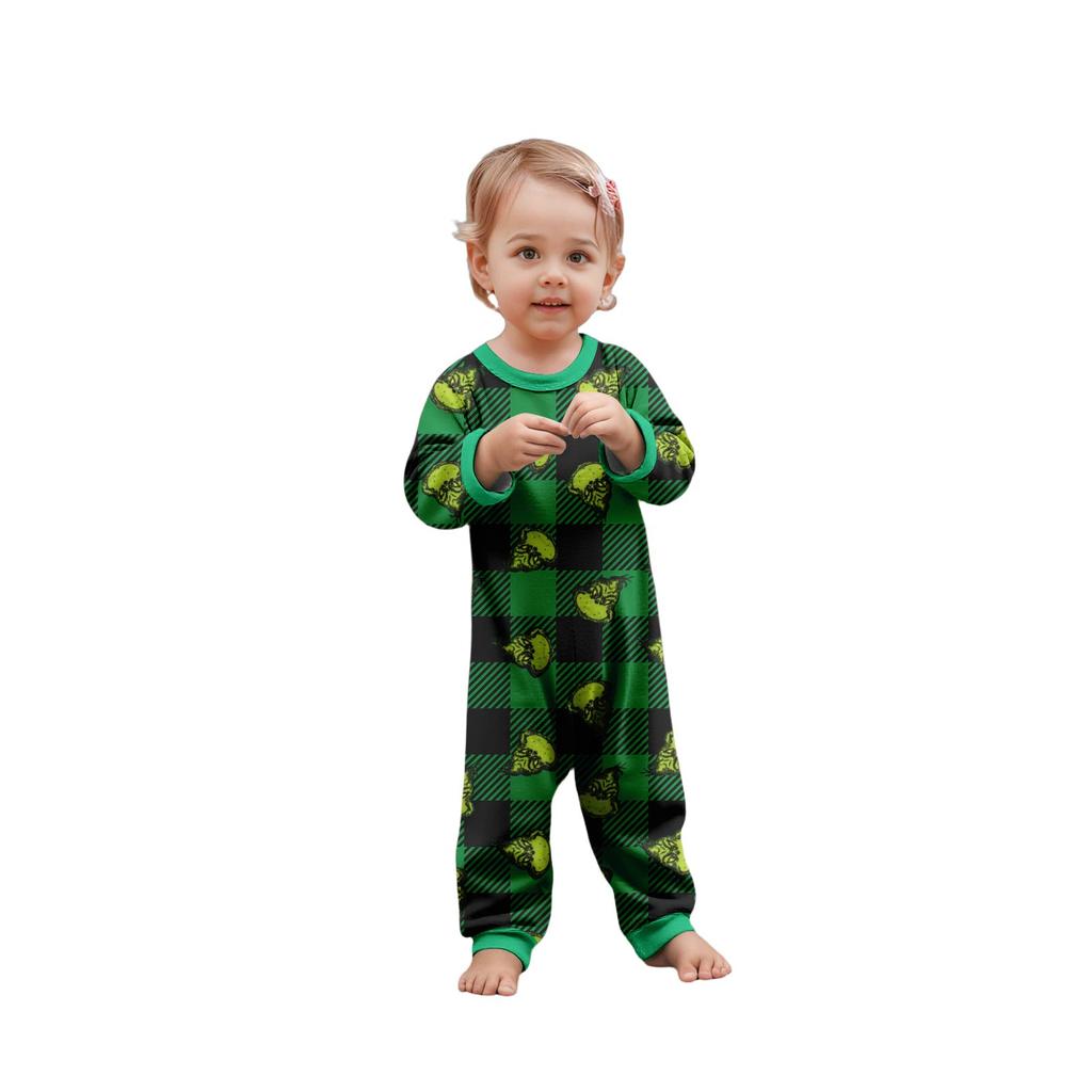 Parent-child Christmas Print Home Suit Long-sleeved Top And Pants
