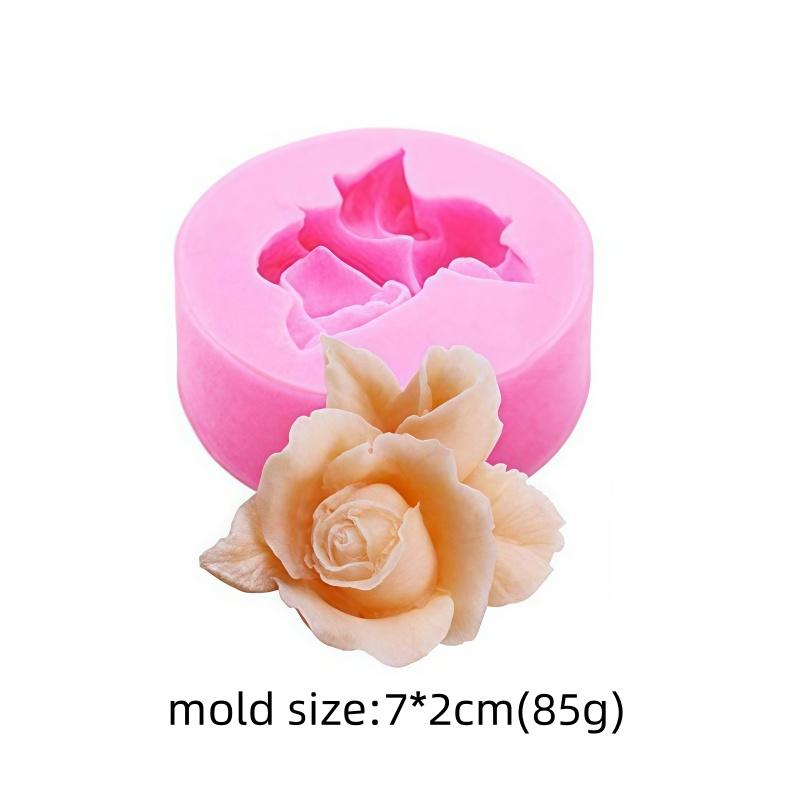 6 Stück 3D Rosenformen Handgemachte Silikon Kerzenpaste Kuchen Dekorationswerkzeug Küchenbedarf Praktische und langlebige Backform