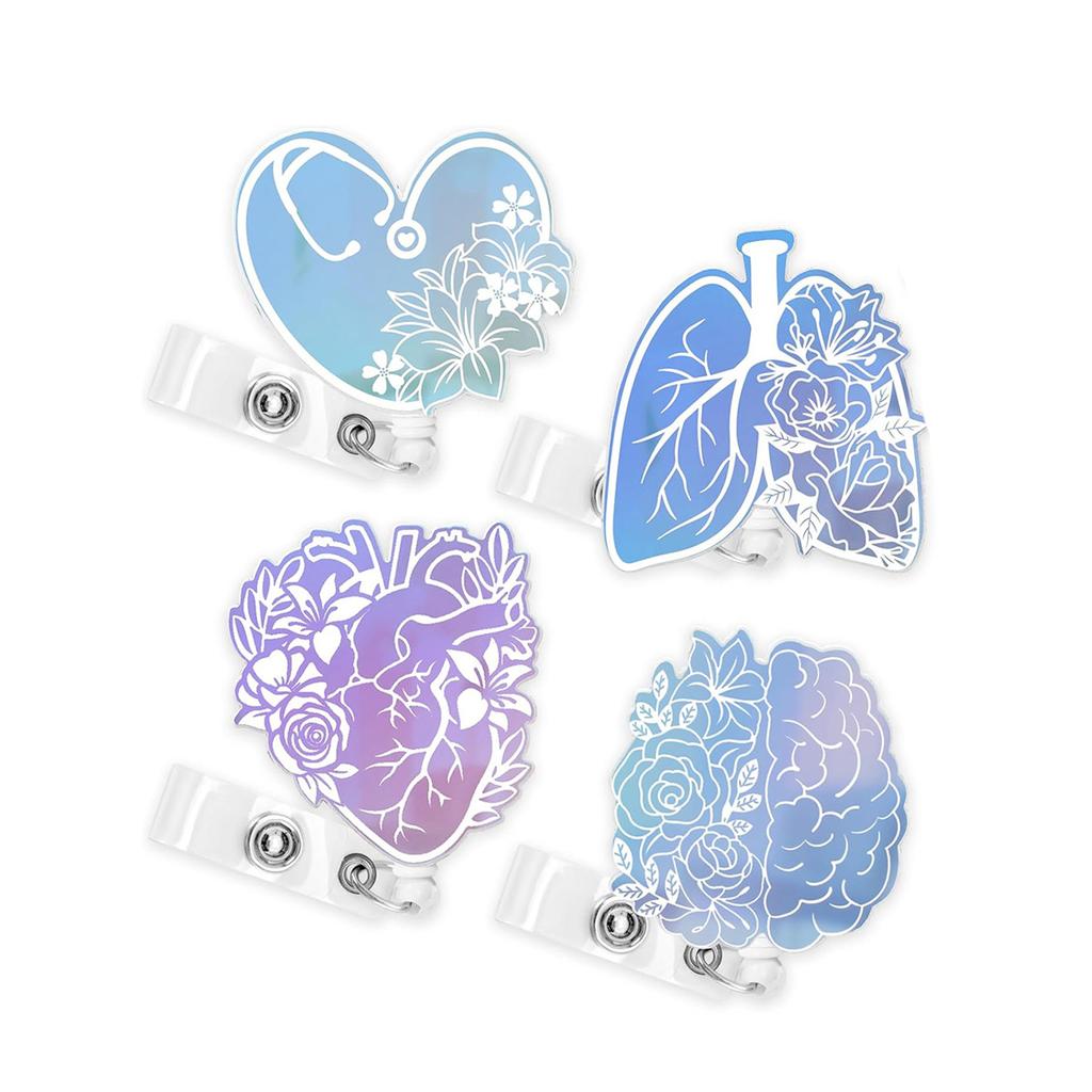 New Cartoon Acrylic Medical Supplies Badge Reel Retractable ID Badge Holder With 360 Rotating Alligator Clip Name Holder