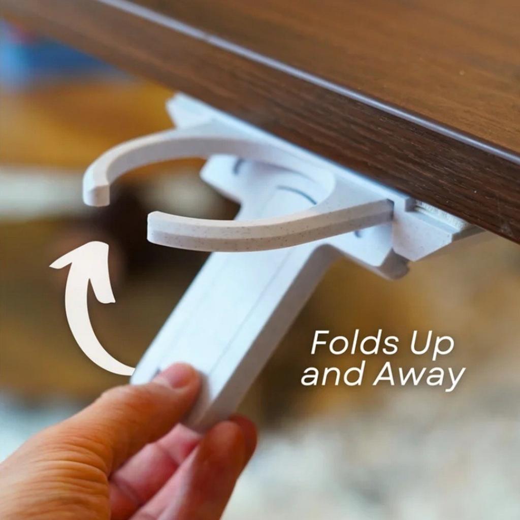 Foldable Under Table Cup Holder With Claws Type Extendable Beverage Holder