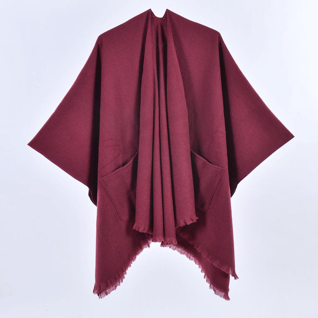 130*150cm Shawl Wraps for Women with Pockets, Elegant Cashmere Feeling Wraps, Open Front Pashmina with Tassel Scarf Blanket for Spring Fall Winter
