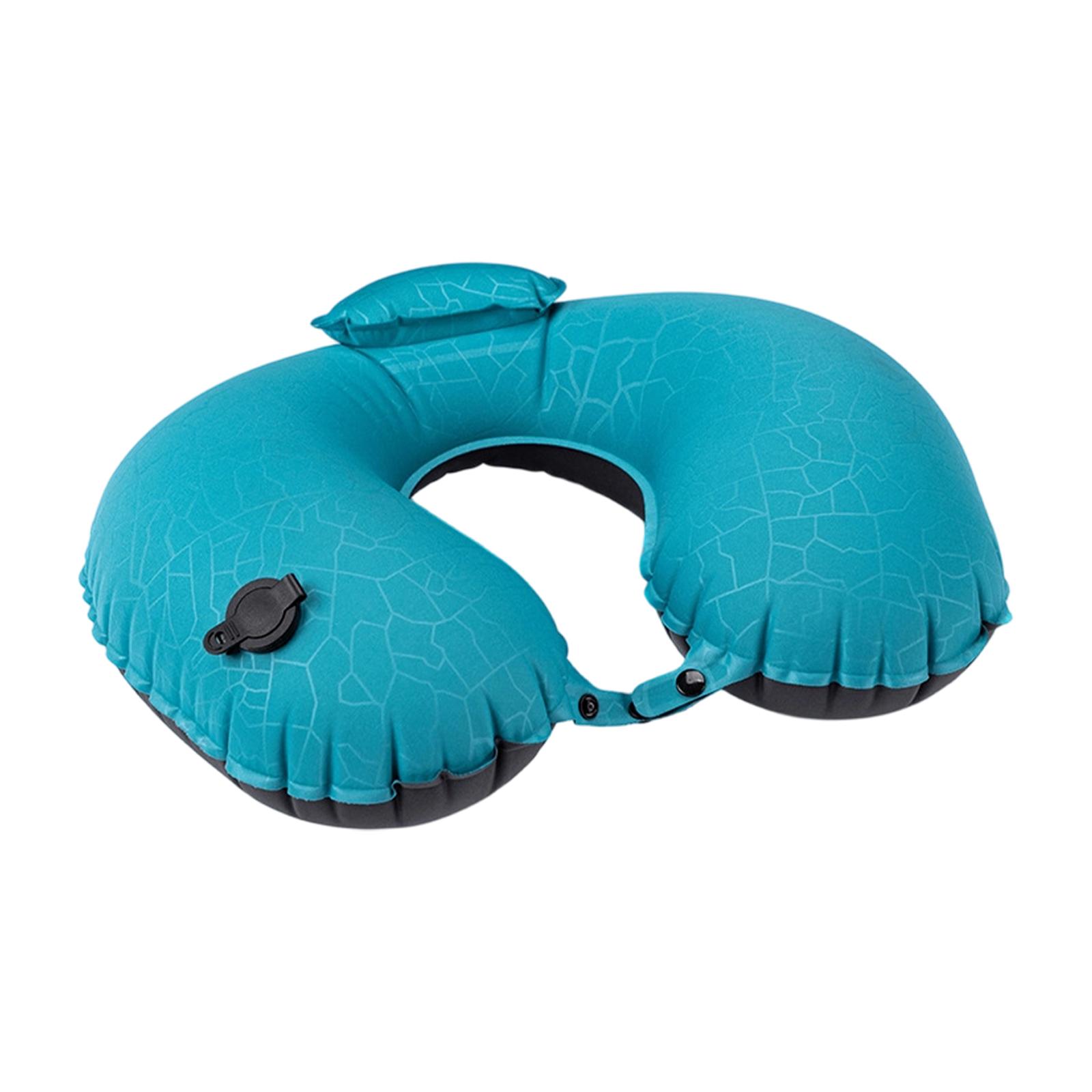 

Inflatable Camping Pillow Neck Support Portable Multiuse Headrest Lightweight синій