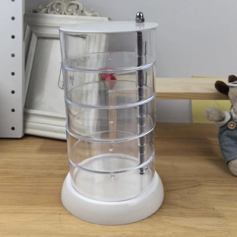 3/5-Layers Rotatable Jewelry Storage Organizer Box for Earrings Hair Accessories & Beauty Supplies Earrings Necklaces Bracelets