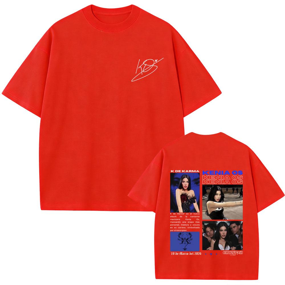 

Singer Kenia Os K De Karma Tour 2026 Tshirt Unisex Women Fashion Pop Music Streetwear Unisex High Quality Soft Cotton Tshirts Tops S