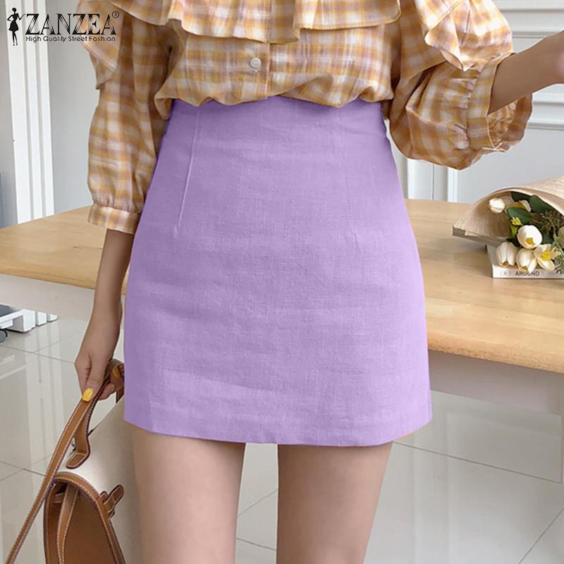 

ZANZEA Женские летние повседневные мини-юбки с высокой талией