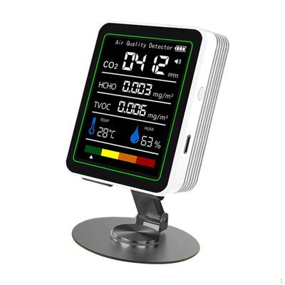 Air Quality Monitor Rechargeable Real Time Display for Office Kitchen Garden