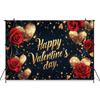 Mocsicka Happy Valentine's Day Photo Background Flowers Door Red Rose Love Wallpaper Decorations Adult Princess Wedding Backdrop