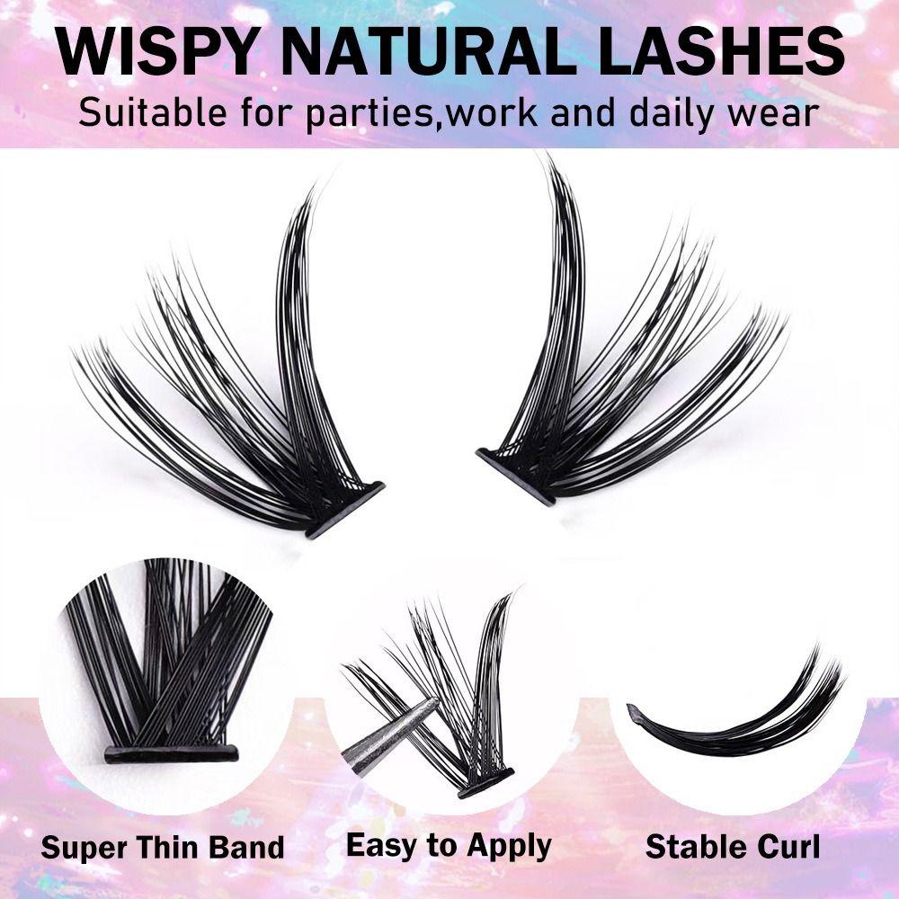 Thick Self-Adhesive False Eyelashes 3D Mink Eye Lashes New Eyelash Cluster  Eyelash Extension