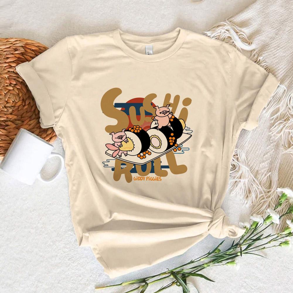 Sushi Top Women Harajuku Japanese Funny T Shirt Girl Streetwear Clothing