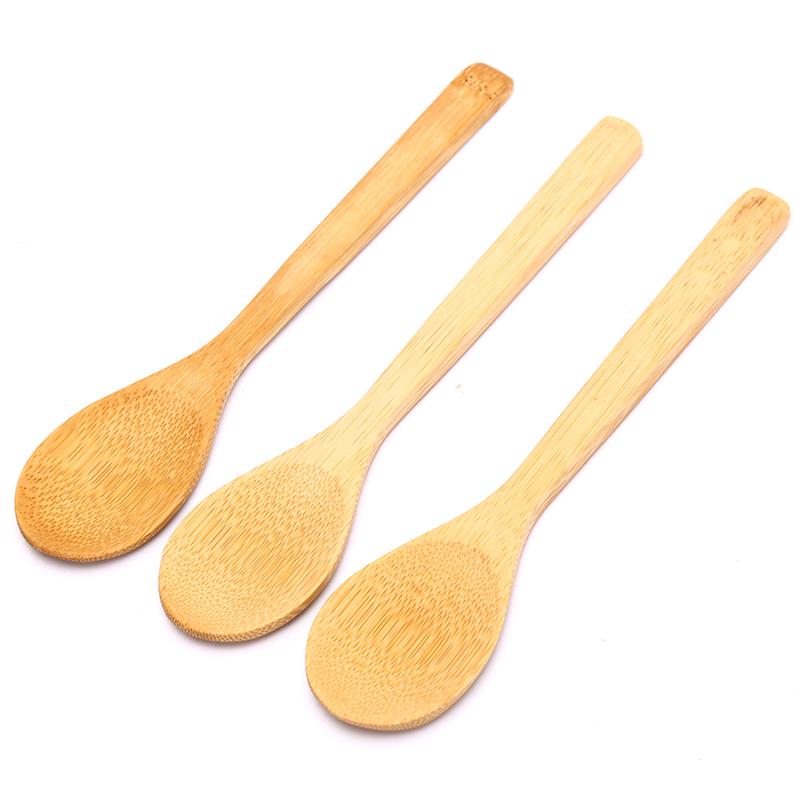 Wooden Round Bamboo Spoon Soup Tea Coffee Salt Spoon Jam Scoop Kitchen Tools