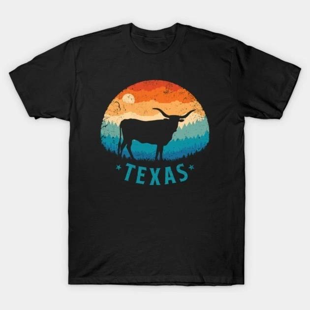 Texas Longhorn Retro Sunset T-Shirt XL